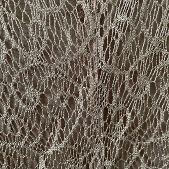 Laura - "Party dress  - taupe/blush colour  - metallic threads -lace- size 18 - Picture 7 of 11